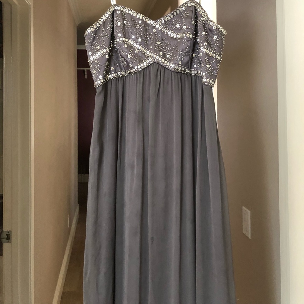 David’s bridal prom grey prom dress size 3